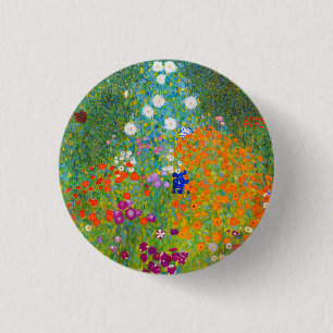 Gustav Klimt Bauerngarten Flower Garden Fine Art Ronde Button 3,2 Cm