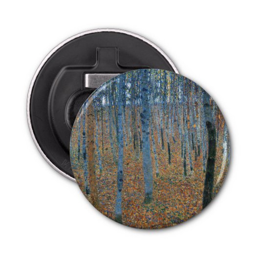 Gustav Klimt Beech Tree Grove Button Flesopener (Voorkant)