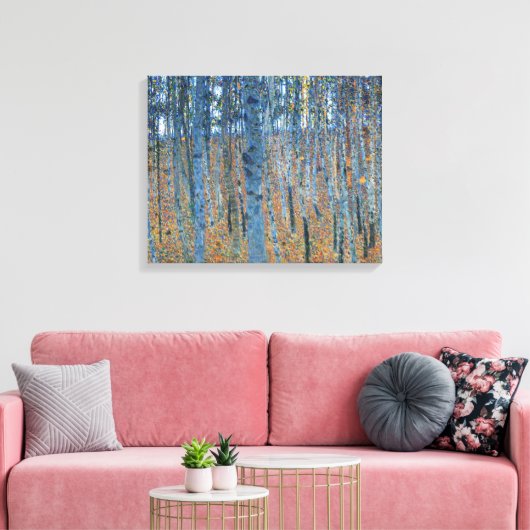 Gustav Klimt Beech Tree Grove Canvas Afdruk (Insitu (Woonkamer))
