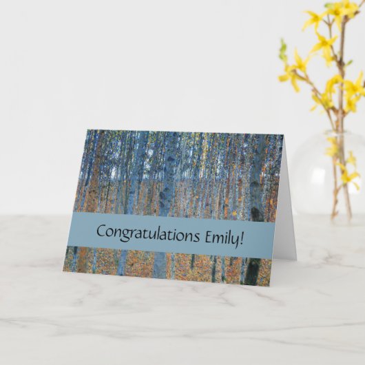 Gustav Klimt Beech Tree Grove Kaart (Gele Bloem)