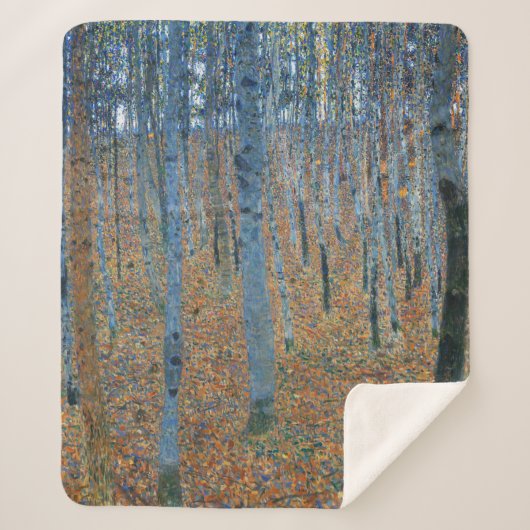 Gustav Klimt Beech Tree Grove Sherpa Deken (Voorkant)