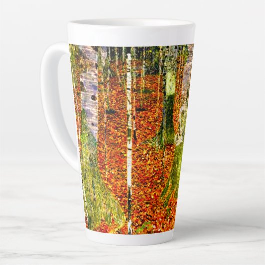 Gustav Klimt Birch Trees Latte Mok (Linkerhoek)