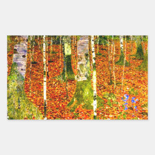 Gustav Klimt Birch Trees Rechthoekige Sticker