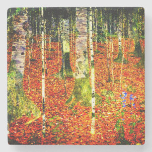 Gustav Klimt Birch Trees Stenen Onderzetter