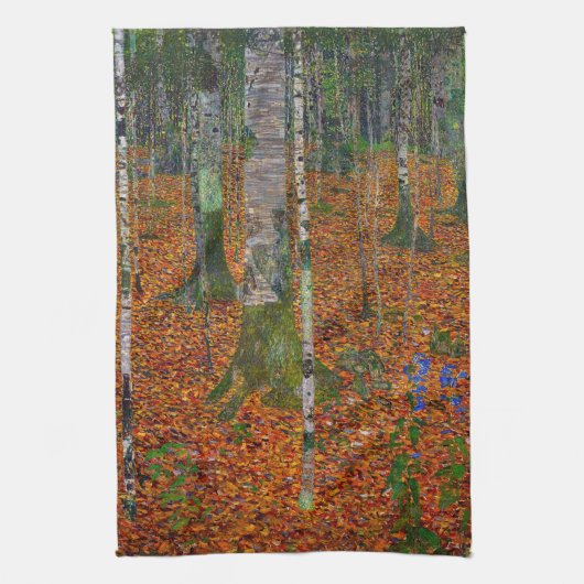 Gustav Klimt - Birch Wood Theedoek (Verticaal)