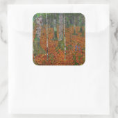 Gustav Klimt - Birch Wood Vierkante Sticker (Tas)