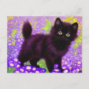 Gustav Klimt Black Kitten Briefkaart