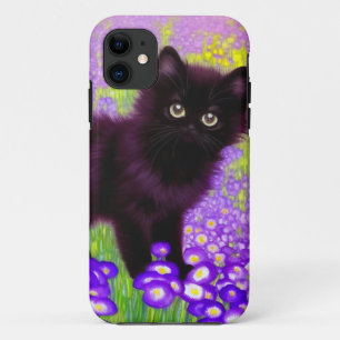 Gustav Klimt Black Kitten iPhone 11 Hoesje