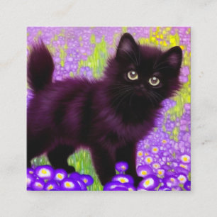 Gustav Klimt Black Kitten Informatiekaartje