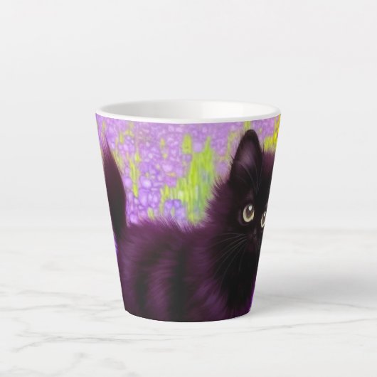 Gustav Klimt Black Kitten Latte Mok (Voorkant)