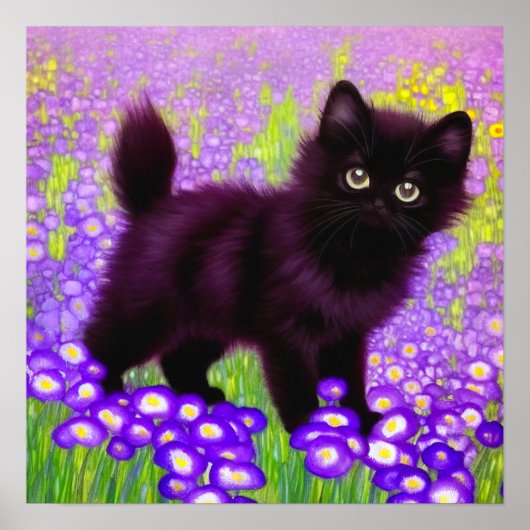 Gustav Klimt Black Kitten Poster (Voorkant)
