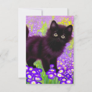 Gustav Klimt Black Kitten RSVP Kaartje