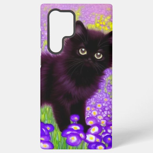Gustav Klimt Black Kitten Samsung Galaxy Hoesje (Achterkant)