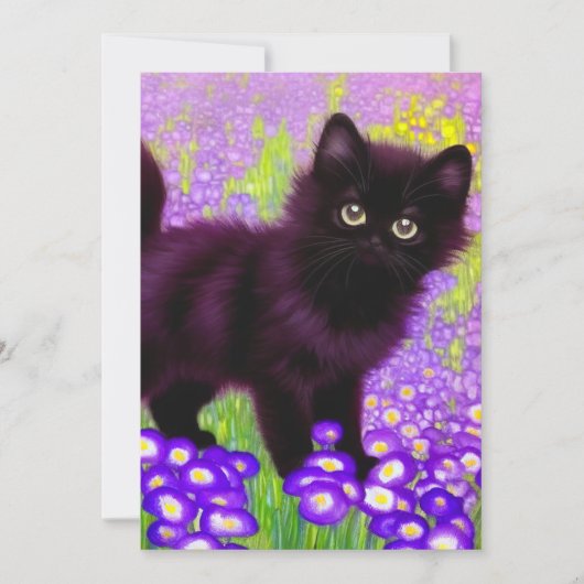 Gustav Klimt Black Kitten Save The Date (Voorkant)