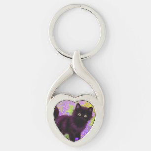 Gustav Klimt Black Kitten Sleutelhanger