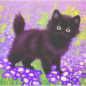 Gustav Klimt Black Kitten Sticker (Voorkant)