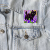 Gustav Klimt Black Kitten Vierkante Button 5,1 Cm (In situ)