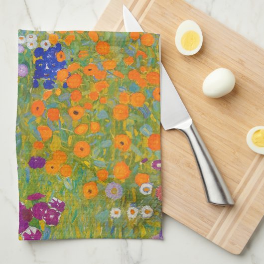 Gustav Klimt - Bloementuin Theedoek (Quarter Fold)