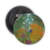 Gustav Klimt - Bloemtuin Button Flesopener (Voorkant)