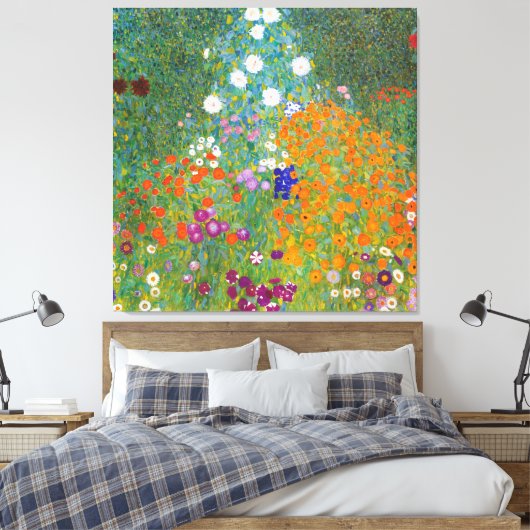 Gustav Klimt: Bloemtuin Canvas Afdruk (Insitu (Slaapkamer))