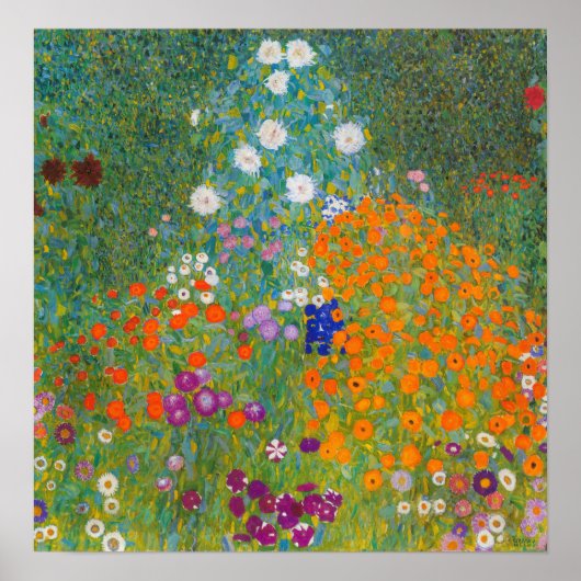 Gustav Klimt - Bloemtuin Poster (Voorkant)