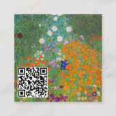 Gustav Klimt - Bloemtuin - QR-code Vierkante Visitekaartje (Voorkant)