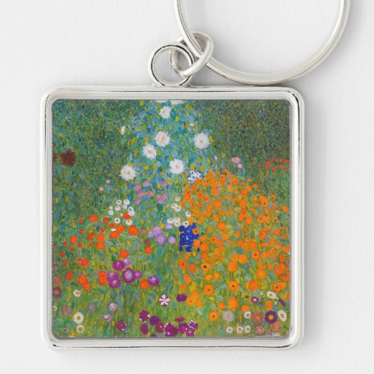 Gustav Klimt - Bloemtuin Sleutelhanger (Voorkant)