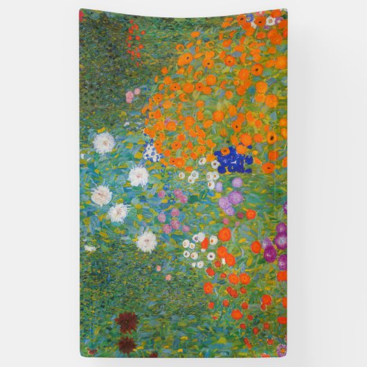 Gustav Klimt - Bloemtuin Spandoek (Verticaal)
