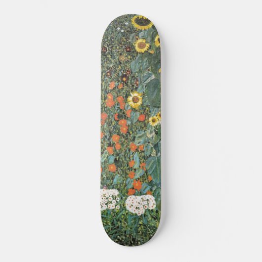 Gustav Klimt Boerderij Garden met zonnebloemen Gal Skateboard (Voorkant)