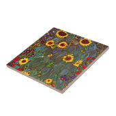 Gustav Klimt Boerderij Garden met zonnebloemen Til Tegeltje (Zijkant)