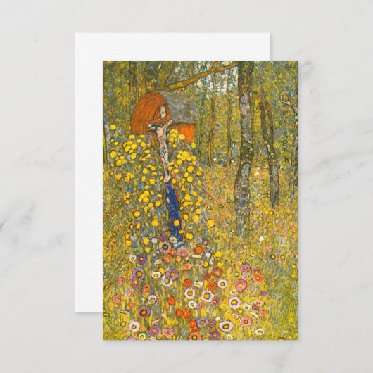 Gustav Klimt Boerderij Tuin met Crucifix Informatiekaartje (Voorkant / Achterkant)