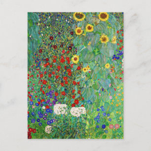 Gustav Klimt Boerderij tuin met zonnebloemen Briefkaart