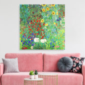 Gustav Klimt Boerderij tuin met zonnebloemen Canvas Afdruk (Insitu (Woonkamer))