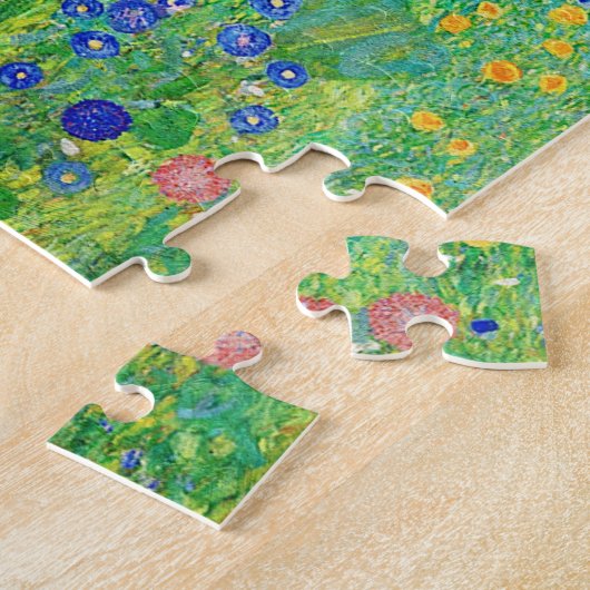 Gustav Klimt Boerderij tuin met zonnebloemen Legpuzzel (Zijkant)