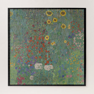 Gustav Klimt, Boerderijtuin met zonnebloemen Legpuzzel