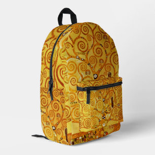 Gustav Klimt Boom des Levens: Art Nouveau Symbolis Bedrukte Rugzak