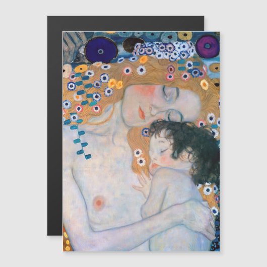 Gustav Klimt - Carte magnétique mère et enfant (Devant / Derrière)