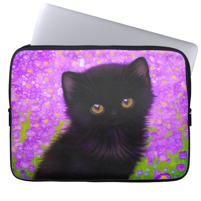 Gustav Klimt Cat Laptop Sleeve (Voorkant)