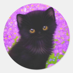 Gustav Klimt Cat Ronde Sticker