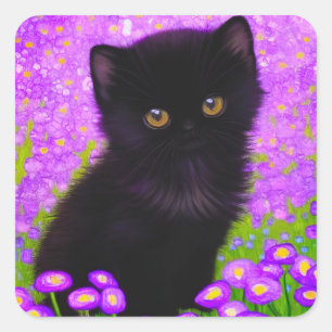Gustav Klimt Cat Vierkante Sticker