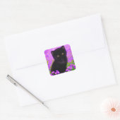 Gustav Klimt Cat Vierkante Sticker (Envelop)