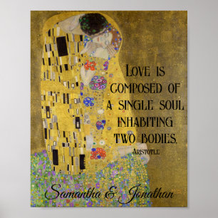 Gustav Klimt Couple Kiss Artwork Aangepaste namen Poster