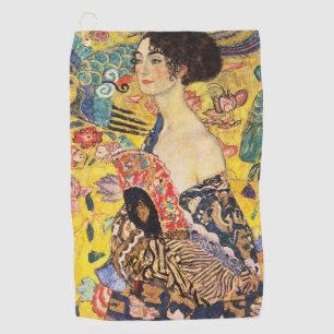 Gustav Klimt Dame Met Waaiers Golfhanddoek