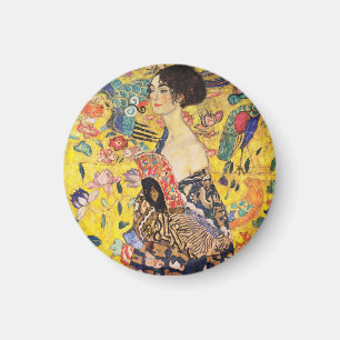 Gustav Klimt Dame Met Waaiers Magneet