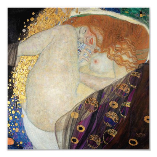 Gustav Klimt - Danae Foto Afdruk (Voorkant)