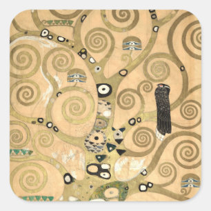 Gustav Klimt - De Boom des Levens, Stoclet-fries Vierkante Sticker