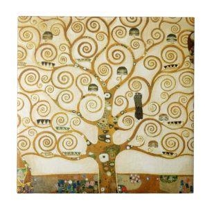Gustav Klimt de boom van de  kunst van het leven Tegeltje