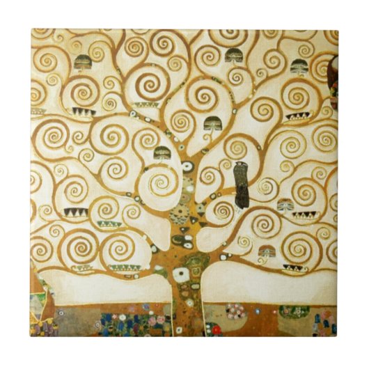 Gustav Klimt de boom van de  kunst van het leven Tegeltje (Voorkant)