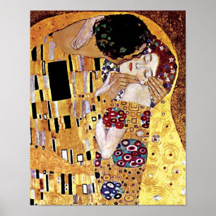 Gustav Klimt - De Kus - Art Nouveau Antiek Poster