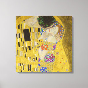 Gustav Klimt - De Kus Canvas Afdruk